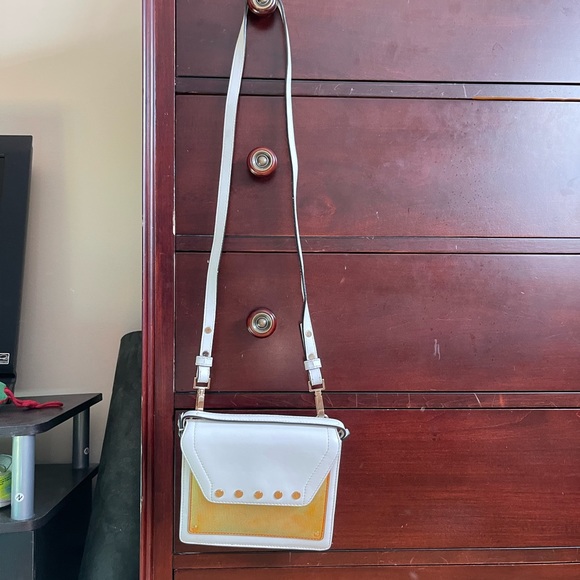 Milly White Small Leather Crossbody Bag - Picture 3 of 10